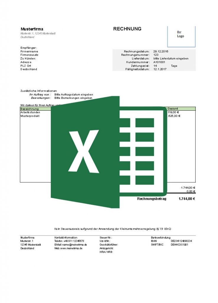 Kostenlose Rechnungsvorlagen für Excel und Open Office